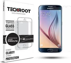 [3 PACK] TeckRoot Galaxy S6 Tempered Glass Screen Protector ProShield Edition [0.3mm Ultra Thin 9H Hardness 2.5D Round Edge] [High Definition] [Bubble Free]