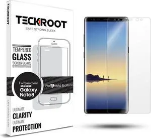 [3 Pack] TeckRoot Galaxy Note 8 Tempered Glass Screen Protector ProShield Edition Clear HD Anti-Bubble Film [Full Screen Coverage] [Case Friendly] [Anti-Fingerprint]