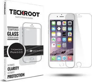 [3 PACK] TeckRoot iPhone 6/6S Privacy Screen Protector Tempered Glass 9H Hardness ,Scratch Proof,Double Defence Technology,Case Friendly,3D Touch,Anti-Fingerprint And Bubble Free