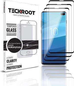 TeckRoot Galaxy S10 Plus Screen Protector | Tempered Glass Full Coverage Screen Guard | Scratch Resistant Edge Protection for Samsung Galaxy s10 Plus | 3 Pack