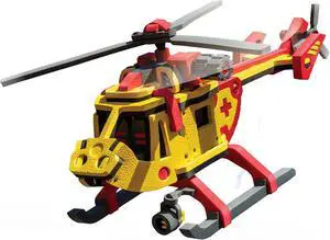 Bloco Toys 2 in 1  Rescue Helicopter - Educational STEM Toy - Hydrocopter, Chopper - DIY Interlocking Foam Building Block Construction Set (207 Pieces)