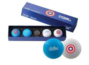 Volvik Marvel Captain America Hero Golf Balls | 4-Pack with Ball Marker | High-Performance 3-Piece Ball | Matte Finish & Vibrant Colors - 818615027462 Volvik Marvel Captain America Hero Golf Balls | 4-Pack with Ball Marker | High-Performance 3-Piece Ball | Matte Finish & Vibrant Colors - 818615027462