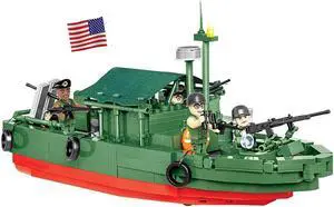 COBI TOYS Historical Collection Vietnam War Riverine PBR Patrol Boat River MK II Ship - Model Interlocking Building Block Set # 2238