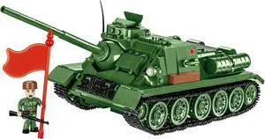 COBI Historical Collection WWII Soviet SU-100 SPG Tank Destroyer Vehicle Model Building Block Set # 2541