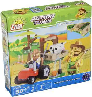 COBI Action Town Dairy Farm And Figures - Building Block Farm Set # 1873