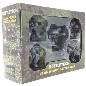 BattleTech Clan Heavy Battle Star Minifigures | Miniatures Wargame for 2+ Players | Ages 14+ | 1.5 Hours+ Play Time | Classic Mech Warfare Collection by Catalyst Game Labs BattleTech Clan Heavy Battle Star Minifigures | Miniatures Wargame for 2+ Players | Ages 14+ | 1.5 Hours+ Play Time | Classic Mech Warfare Collection by Catalyst Game Labs