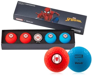 Volvik Marvel Spider-Man Super Hero Golf Balls | 4-Pack with Ball Marker | High-Performance 3-Piece Ball | Matte Finish & Vibrant Colors Volvik Marvel Spider-Man Super Hero Golf Balls | 4-Pack with Ball Marker | High-Performance 3-Piece Ball | Matte Finish & Vibrant Colors