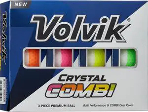 Volvik Crystal Combi Golf Balls - 1 Dozen Assorted Vivid Colors - Practice Balls Volvik Crystal Combi Golf Balls - 1 Dozen Assorted Vivid Colors - Practice Balls
