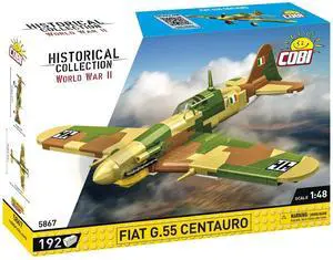 COBI Historical Collection WWII Fiat G.55 Centauro Italian Fighter Plane Model Interlocking Building Bock Set # 5867 COBI Historical Collection WWII Fiat G.55 Centauro Italian Fighter Plane Model Interlocking Building Bock Set # 5867