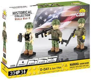 COBI Normandy Historical Collection D-Day June, 6 1944 - US Army Soldier Figures Building Block Set # 2058 COBI Normandy Historical Collection D-Day June, 6 1944 - US Army Soldier Figures Building Block Set # 2058