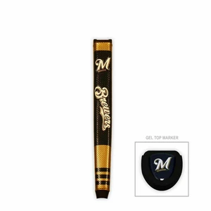 Team Golf MLB Milwaukee Brewers Golf Putter Grip with Removable Gel Top Ball Marker, Durable Wide Grip & Easy to Control Team Golf MLB Milwaukee Brewers Golf Putter Grip with Removable Gel Top Ball Marker, Durable Wide Grip & Easy to Control