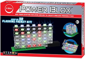 E-Blox Power Blox Builder Flashing Frenzy Kit LED Light-Up Building Blocks Set E-Blox Power Blox Builder Flashing Frenzy Kit LED Light-Up Building Blocks Set