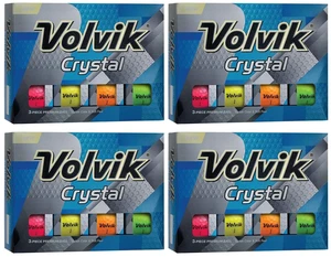 Lot of 4 Volvik Crystal Golf Balls | Super Glossy Semi-Transparent Cover | Consistent Flight & Control | 1 Dozen Assorted Colors Lot of 4 Volvik Crystal Golf Balls | Super Glossy Semi-Transparent Cover | Consistent Flight & Control | 1 Dozen Assorted Colors