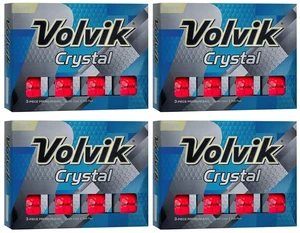 Lot of 4 Volvik Crystal Golf Balls | Super Glossy Semi-Transparent Cover | Consistent Flight & Control | 1 Dozen Red Balls Lot of 4 Volvik Crystal Golf Balls | Super Glossy Semi-Transparent Cover | Consistent Flight & Control | 1 Dozen Red Balls