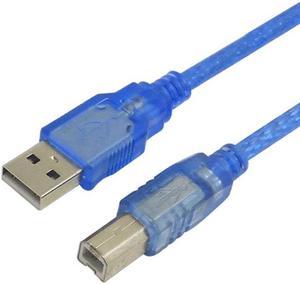 High Speed Transparent Blue USB 2.0 Printer Cable Type A Male to Type B Male Dual Shielding for 0.3m,0.5m,1m, 1.5m, 3m ,5m