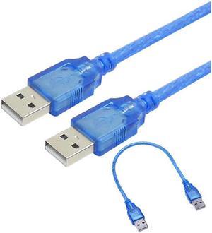 USB Type A Male to Male Braided Blue Shielding USB Adapter Extension Data Transfer Cable Cord Wire above 1.5m with Magnetic Ring