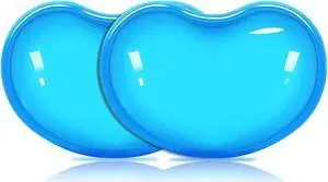 Silicone Gel Wrist Rest Cushion Heart-Shaped Translucence Ergonomic Mouse Pad Cool Hand Pillow Effectively Reduce Wrist Fatigue Pain Blue 2 Pack