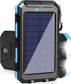Solar Charger Power Bank 38800mAh Portable Charger Fast Charger Dual USB Port Built-in Led Flashlight and Compass for All Cell Phone and Electronic Devices
