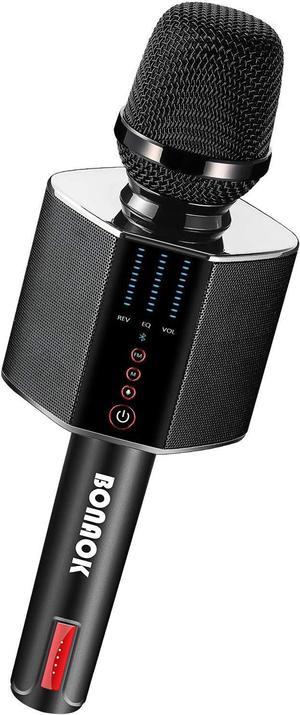BONAOK Karaoke Microphone, Portable Wireless Bluetooth Karaoke Mic for Adults&Kids Car Home Outdoor Party, Karaoke Machine for PC/All Smartphone G50 Black