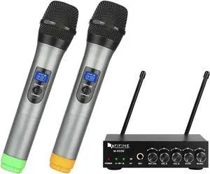 UHF Dual Channel Wireless Handheld Microphone, Easy-to-use  Wireless Microphone System-K036