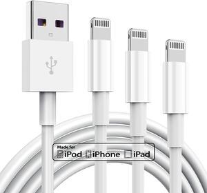 3 Pack  MFi Certified Charger Cable 6ft Lightning to USB Cable Cord 6 Foot 2.4A Fast Charging  Phone Long Chargers for iPhone 13/12/11/11Pro/11Max/ X/XS/XR/XS Max/8/7/6
