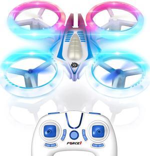 Force1 UFO 4000 Mini Drone for Kids - LED Remote Control Drone, Small RC Quadcopter for Beginners, 2.4GHz Remote Control, 360 Flips, 2 Speed UFO Drone, 2 RC Drone Toy Batteries, Flying Drones for Kids
