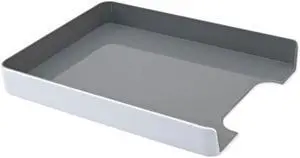 Fusion Letter Tray, 1 3/4"H x 10"W x 12 3/4"D, White/Gray