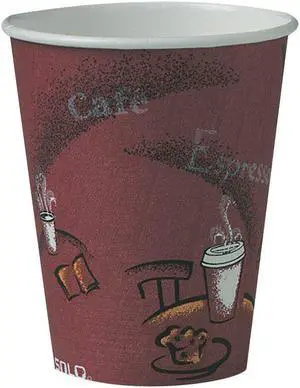 Bistro Design Hot Drink Cups, Paper, 8 oz., Maroon, 500/Carton