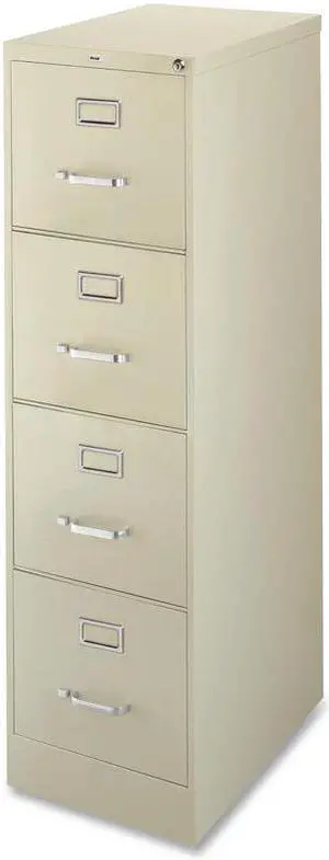 Lorell Commercial-grade Vertical File - 15" x 22" x 52" - 4 x Drawer(s) for File - Letter - Lockable, Ball-bearing Suspe
