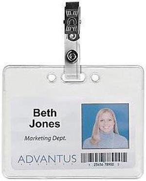 Advantus ID Badge Clip Adapters - Metal, Vinyl - 25 / Pack - Silver