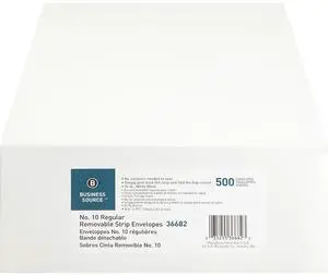 Business Source Peel/Seal Envelopes Regular Tint 4-1/8"x9-1/2" 500/BX WE 36682
