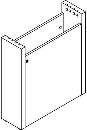 Lorell Base w/Wire Management Door 24"x8"x28" Mahogany PLB24MY
