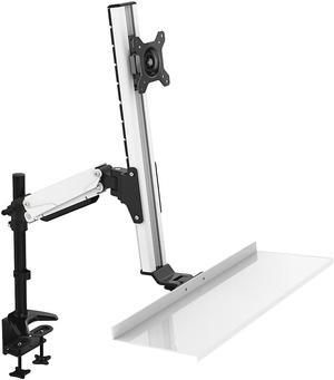 Lorell Mounting Arm for Monitor, Keyboard, Mouse - Black, Silver - Black, Silver