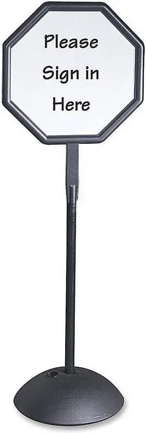 Safco Double Sided Sign Magnetic/Dry Erase Steel 22 1/2 x 18 White Black Frame