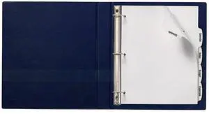 Avery AVE14438 Easy Peel Tab Divider 5 Tab & Large, White - Pack of 20