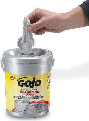 6396-06 GOJO 72 Count Canister Scrubbing Wipes - Single 1 Bottle