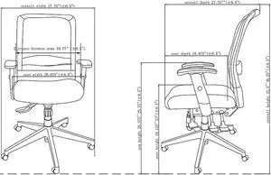 Amazon IR Chair, Adj, 28-1/8"x22-1/2"x45", Mesh/Black