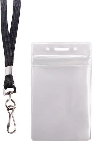Advantus ID Holder/Lanyard Combo Pack - Vertical - Vinyl - 20 / Pack - Black/Clear  AVT91131