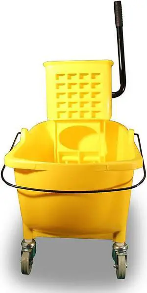 Genuine Joe Bucket/Wringer Combo Sidepress 16"x14"x21" Yellow 02347