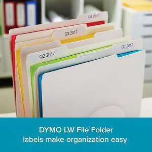 DYMO 2050812 LW 1-Up File Folder Labels Self-Adhesive White 6 Rolls of 130