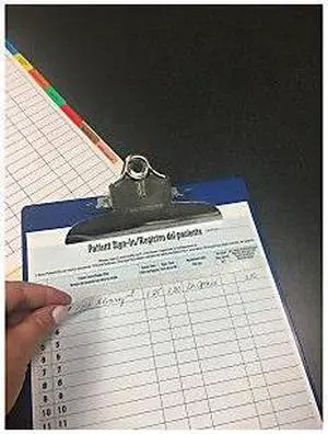 Tabbies Patient Sign-in Label Forms - Letter - 8 1/2" x 11" Sheet Size - Blue Sheet(s) - 125 / Pack
