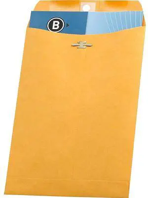 Business Source Clasp Envelopes 28 lb. 6-1/2"x9-1/2" 100/BX Brown Kraft 36661