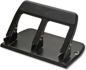 Officemate Heavy-Duty Punch 3HP 9/32" Holes 40 Sht Cap. Metal Black 90089