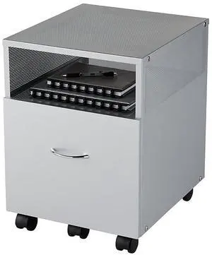 Realspace® Vista Metal Mobile File Storage Cart, Silver