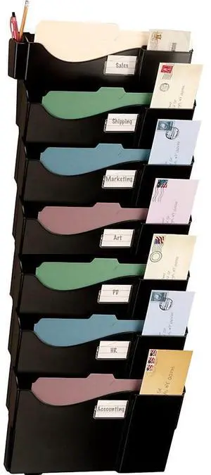 Office Depot Wall 7 Pockets, Letter Size/Legal Size, Black, 10726