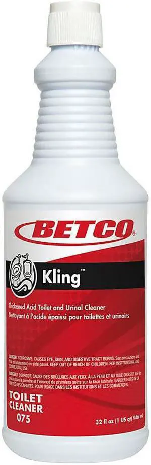 Betco Kling Toilet Cleaner, Mint Scent, 32 Oz, Red, Case Of 12