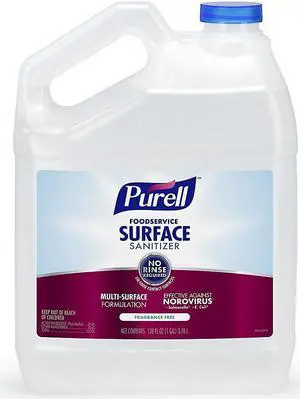 PURELL Foodservice Surface Sanitizer 1 Gallon - Kills Norovirus in 30 Seconds, Fragrance Free, RTU (Pack of 4)