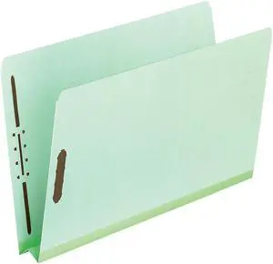 Pendaflex® File Folders With Fasteners, Letter Size, Straight Cut, 2" Expansion, 60% Recycled, Light Green, Box Of 25 Folders