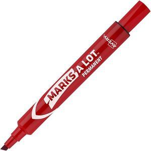 Avery® Marks-A-Lot® Permanent Markers, Chisel Tip, Red, Pack Of 12