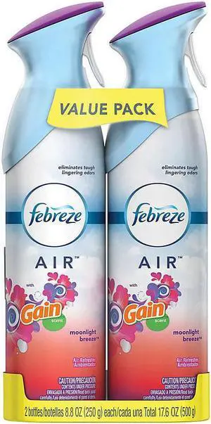 febreze air freshner with Gain scent monlight breeze (pack of 2) 8.8 oz each
